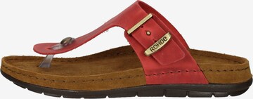 ROHDE T-Bar Sandals in Red