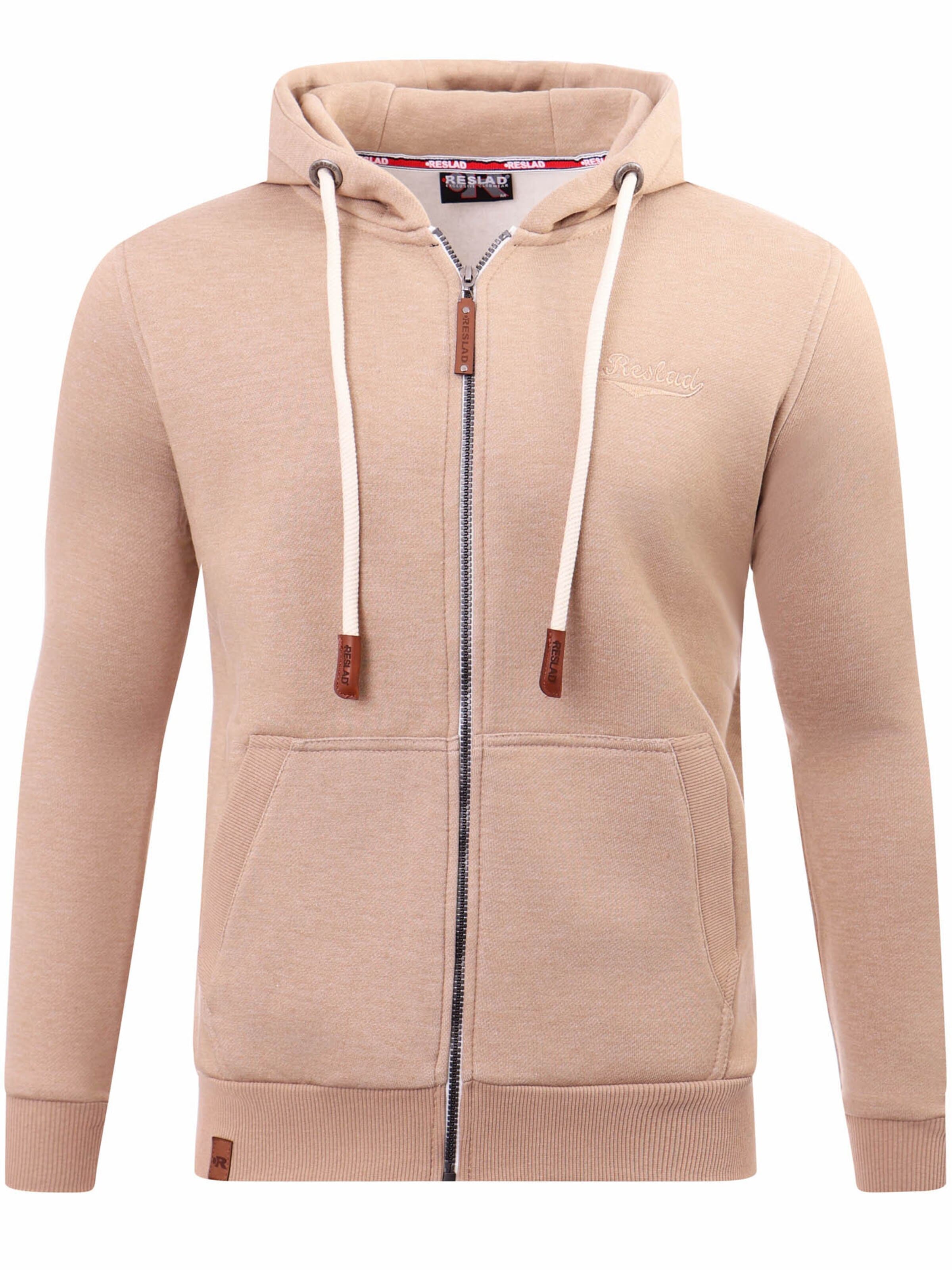 Reslad Zip-Up Hoodie 'RS1270' in Beige: front