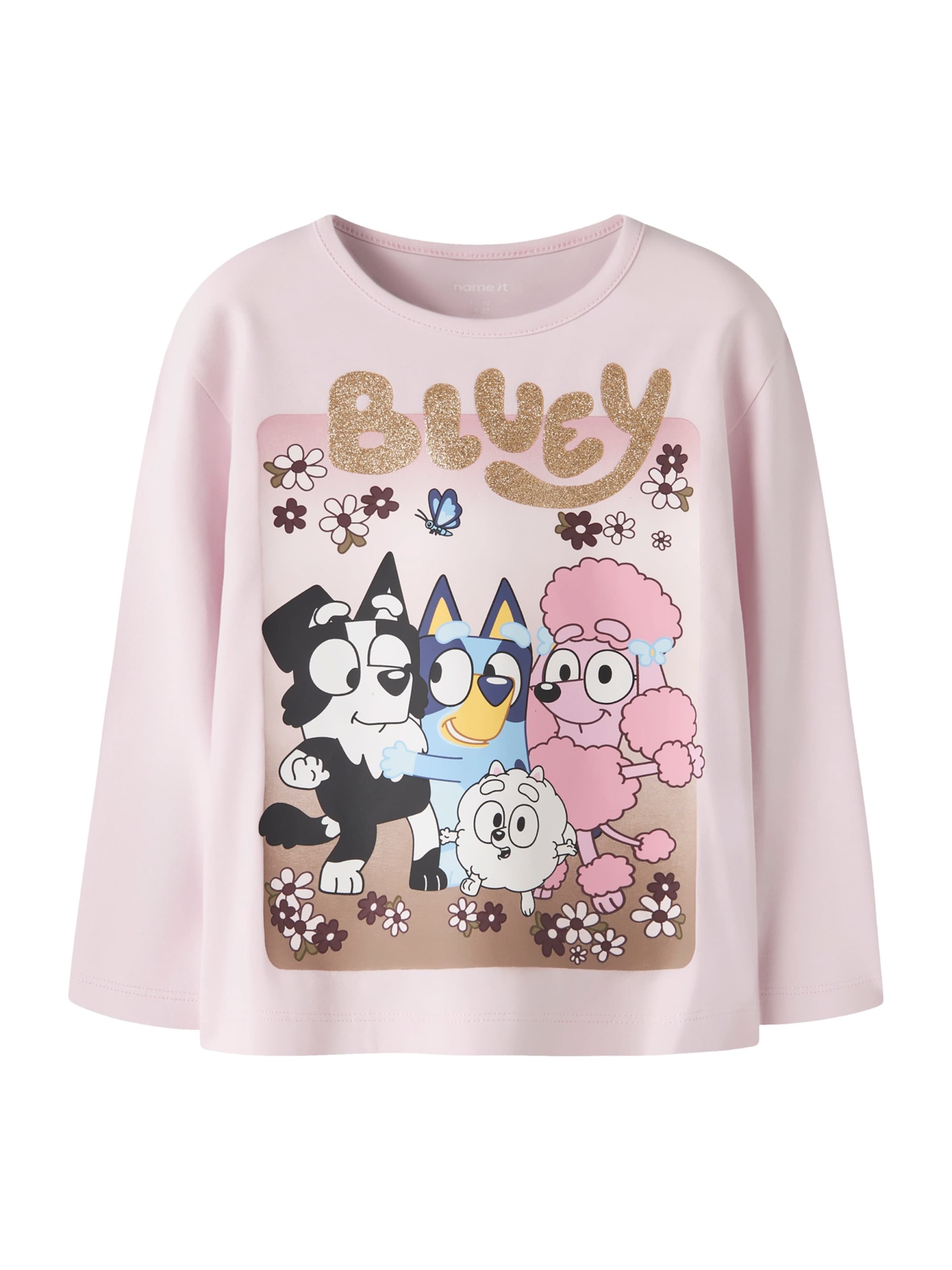 NAME IT Футболка 'NMFASBA BLUEY' в Ярко-розовый: спереди