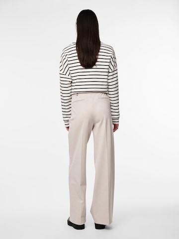 PIECES Loose fit Pleated Pants 'Camil' in Grey