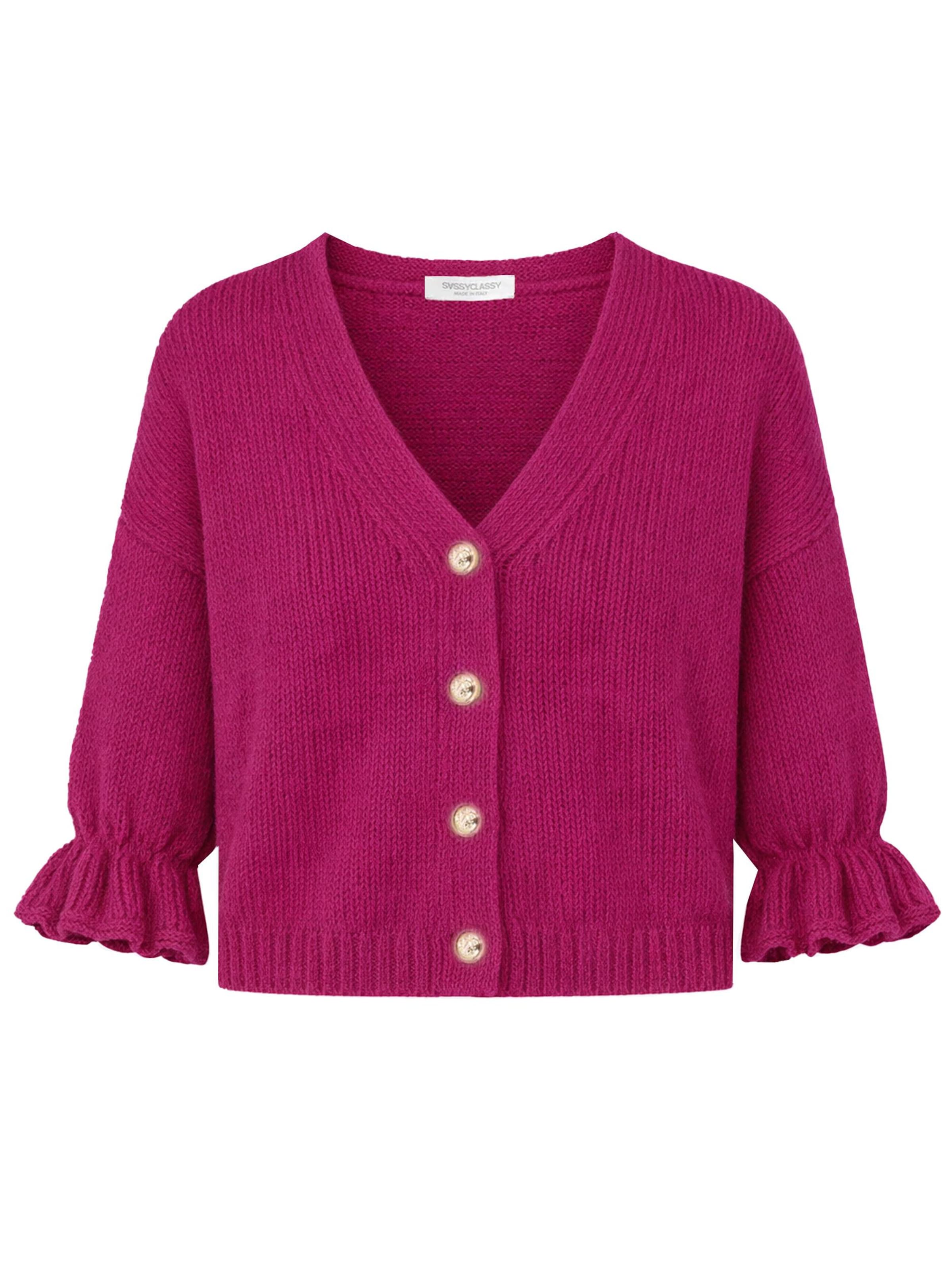 SASSYCLASSY Oversized cardigan in Pink: front