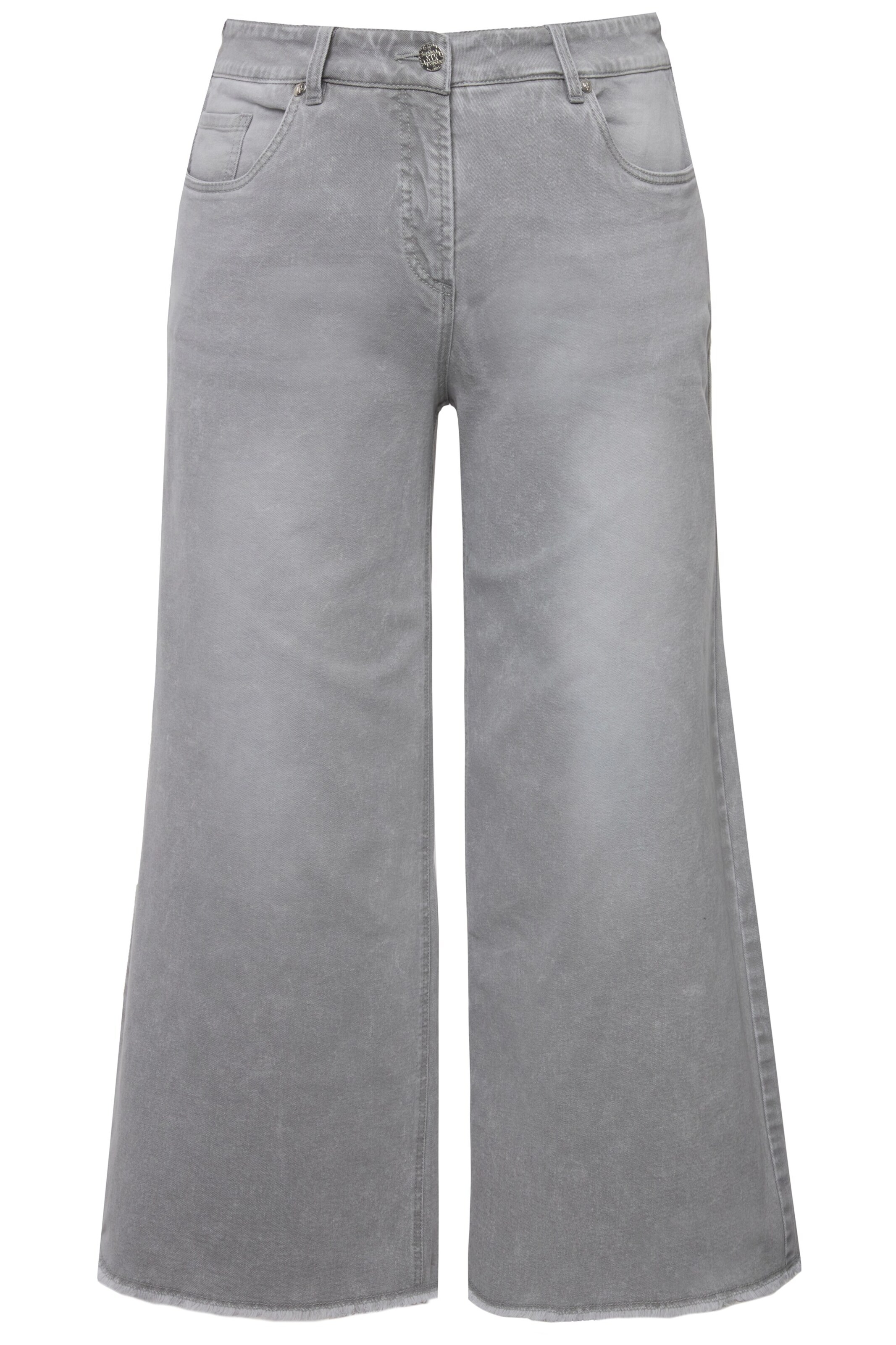 Ulla Popken Wide leg Jeans in Grijs: voorkant