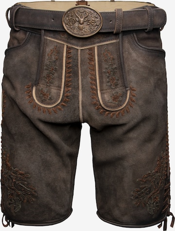 Regular Pantalon folklorique 'Elliot' Krüger Buam en marron : devant