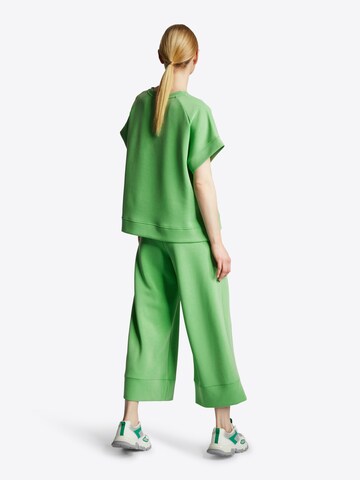 Rich & Royal Zvonové kalhoty Kalhoty se sklady v pase – zelená