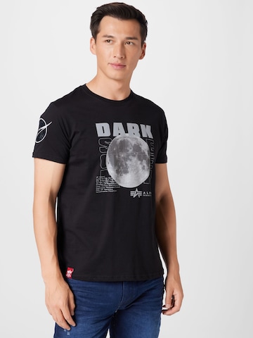 ALPHA INDUSTRIES Shirt 'Dark Side' in Black: front