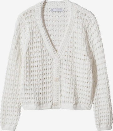 MANGO Knit Cardigan 'Santorin' in White: front