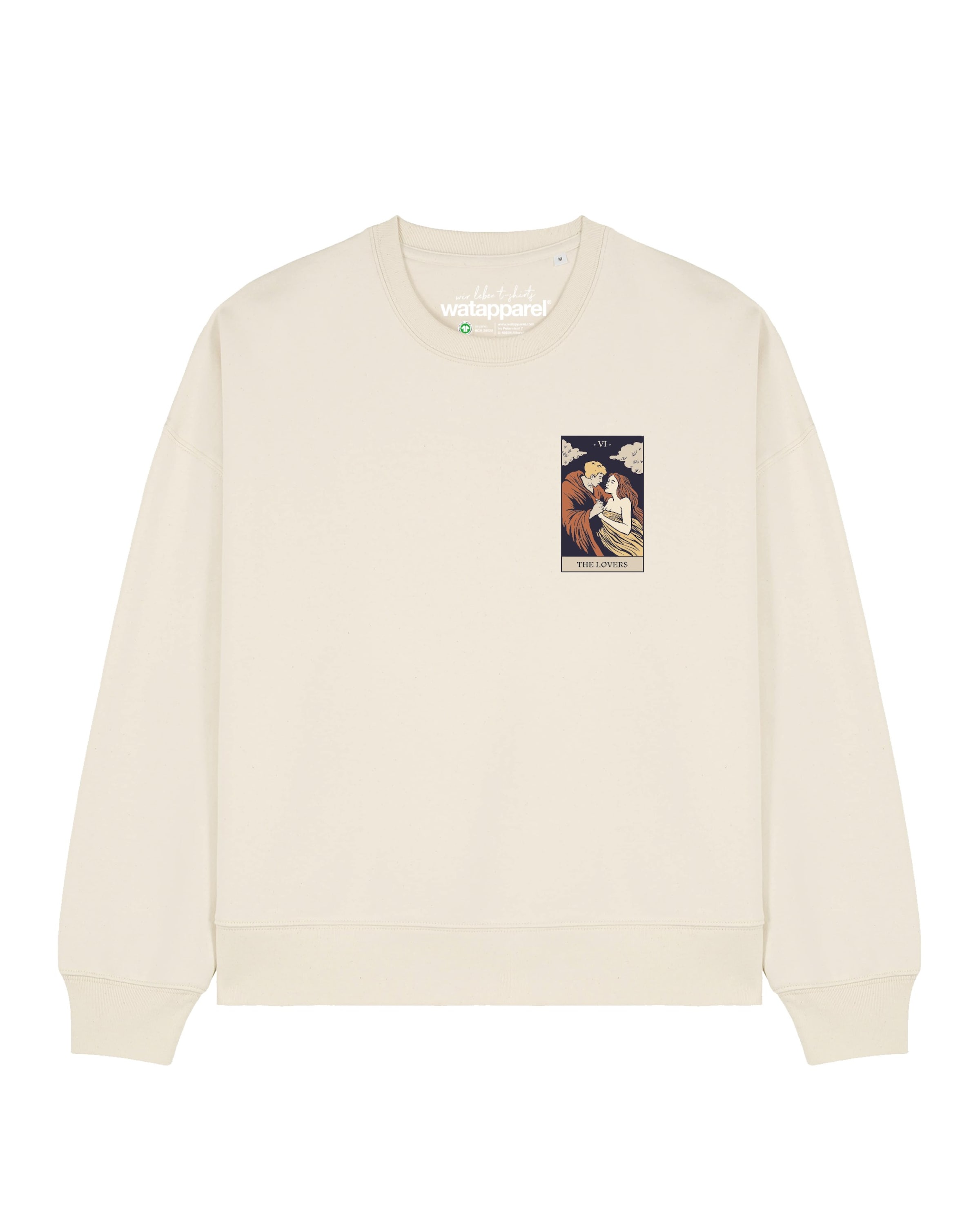 Sweat-shirt ' Tarot The Lovers ' Watapparel en blanc : devant