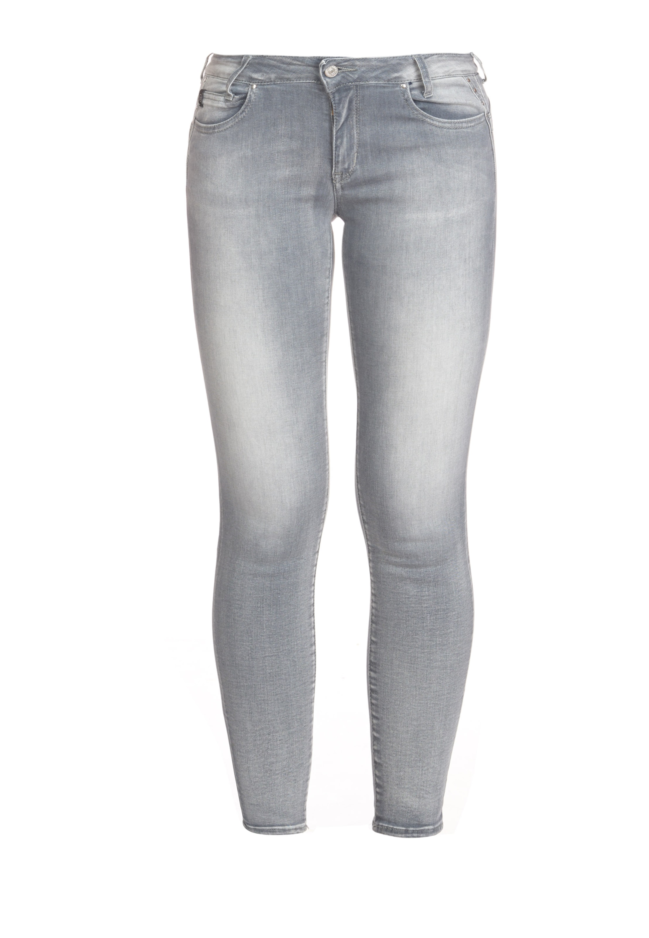 Le Temps Des Cerises Slimfit Jeans 'PULPHIGC' in Grijs: voorkant