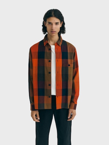 Thinking MU Regular Fit Hemd 'Theo' in Orange: Vorderseite