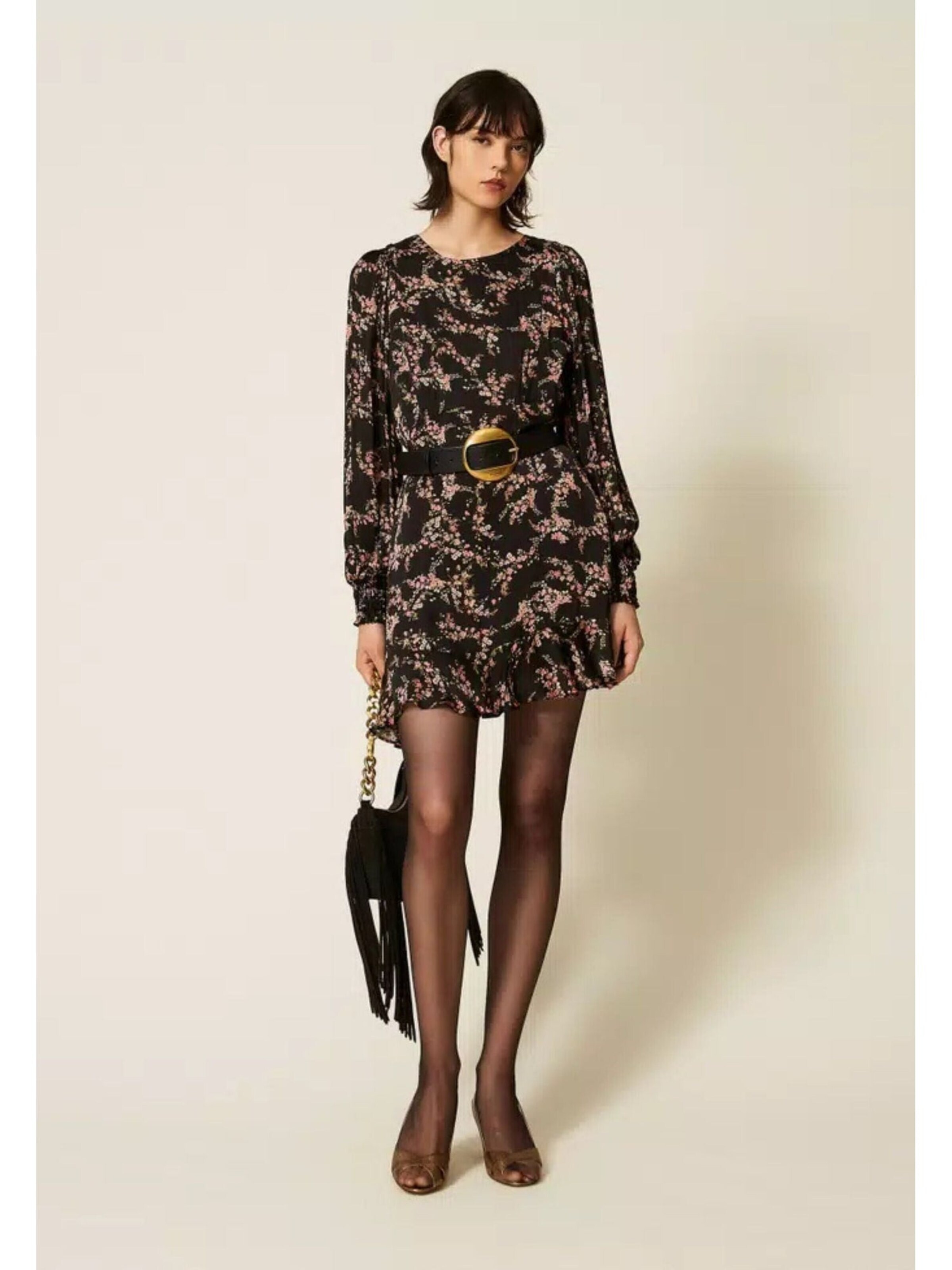 Twinset Dress 'short dress in floral crêpe satin' in Mixed colours