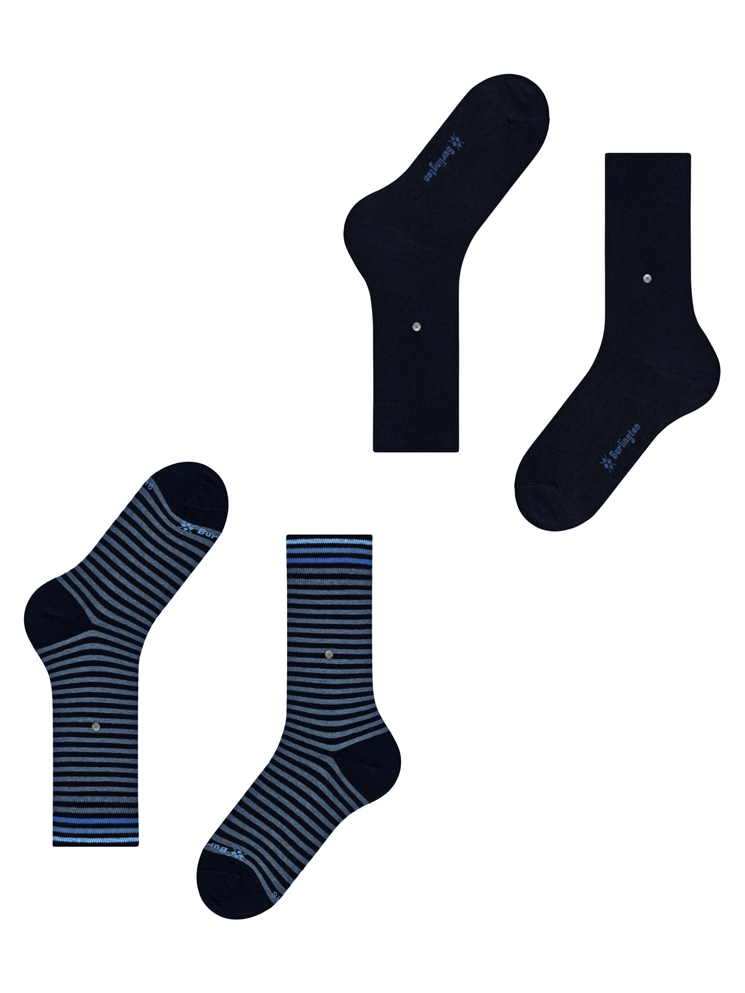 BURLINGTON Socks 'Everyday Stripe 2-Pack' in Blue