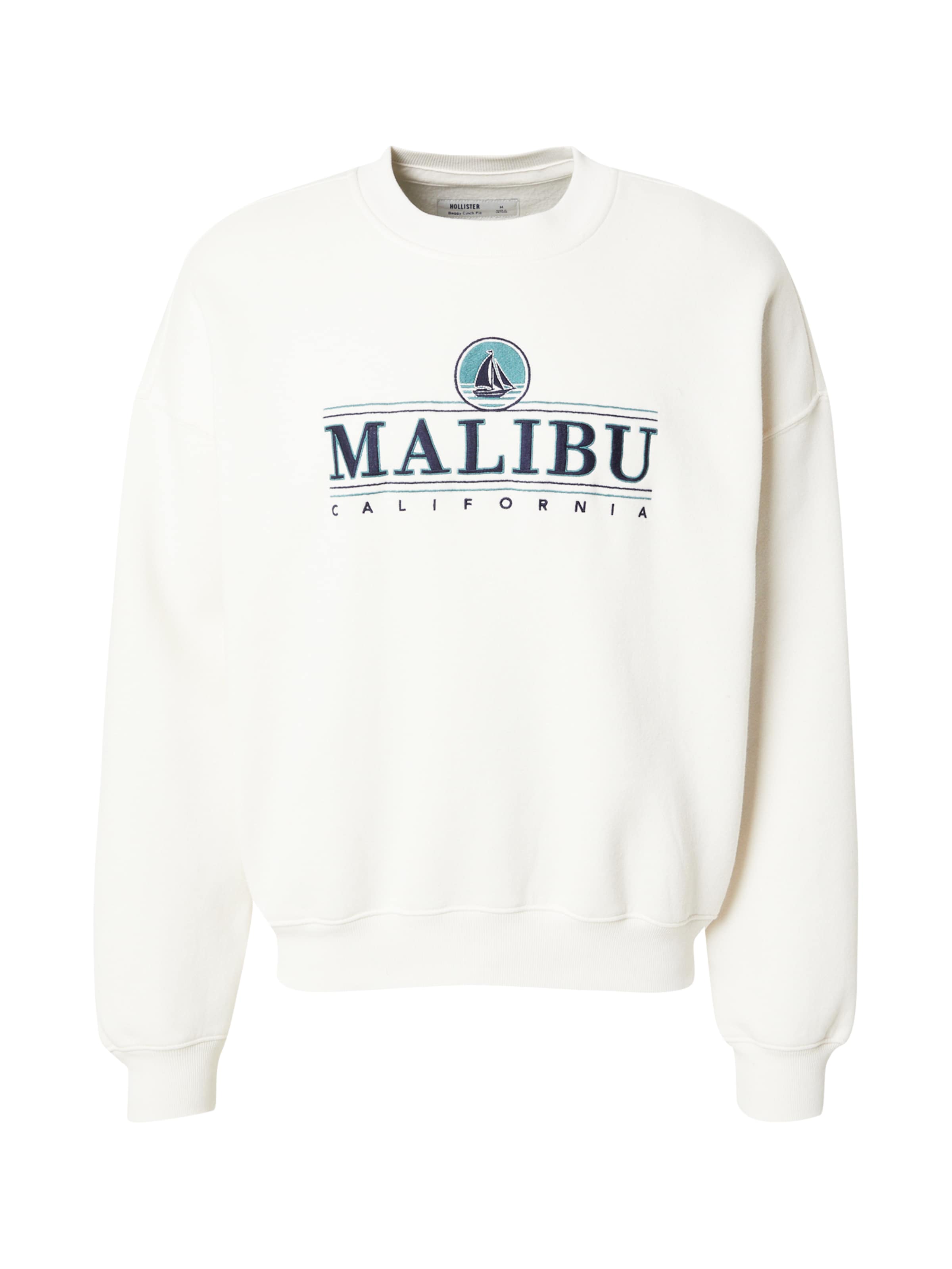 HOLLISTER Sweatshirt 'DESTINATION' in Cream / Navy / Turquoise / Black, Item view
