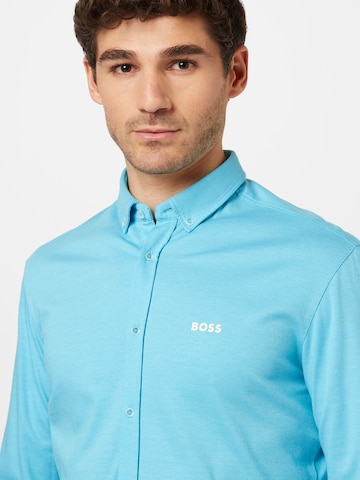 BOSS Green Slim fit Skjorta 'BIADO' i blå
