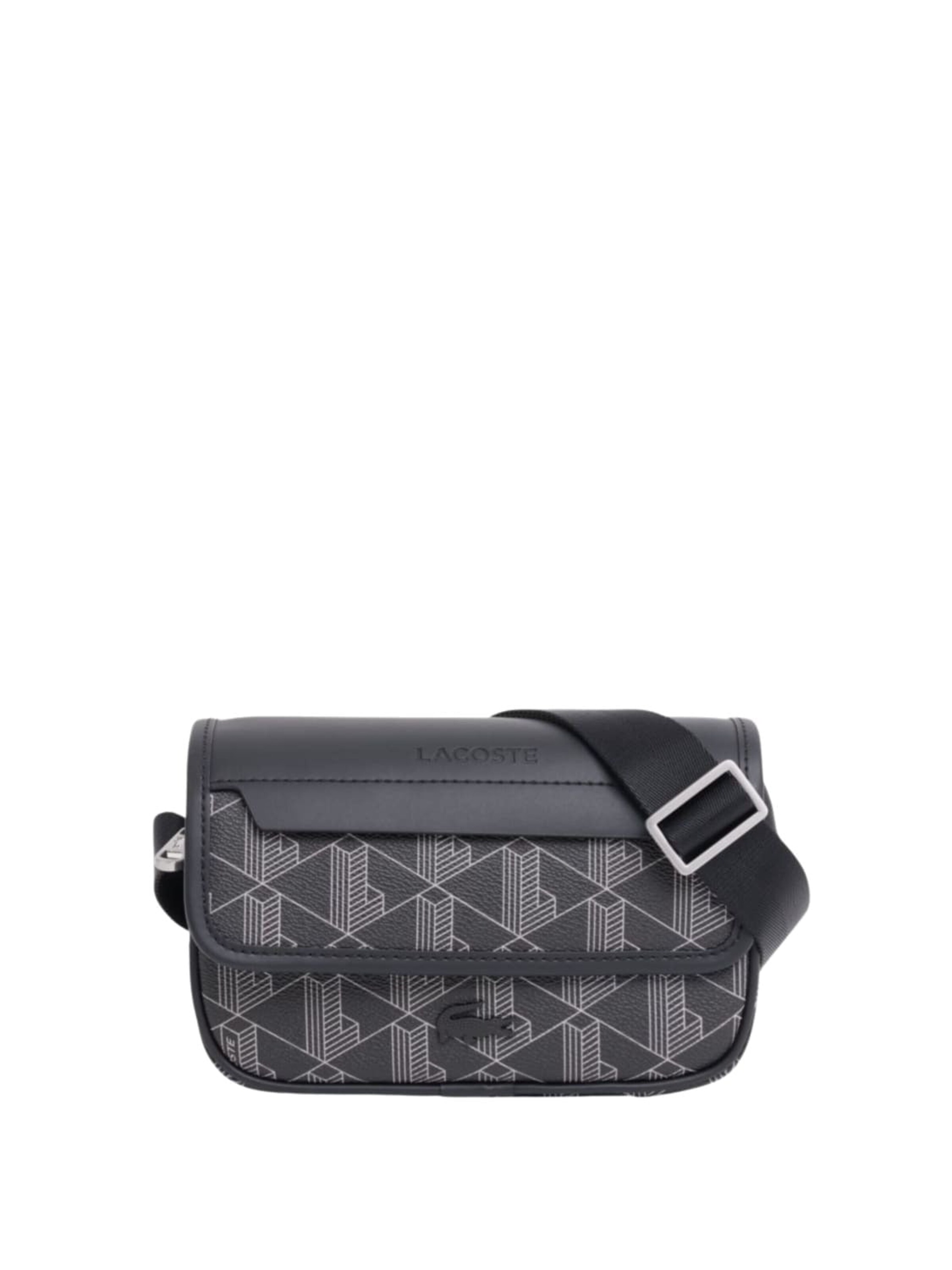 LACOSTE Handtasche 'Lacoste Sacoche messenger à Rabat The Blend Noir Gris'‌‌‌‌‌‌ in Schwarz: Vorderseite