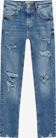 Pull&Bear Skinny Jeans in Blauw: voorkant