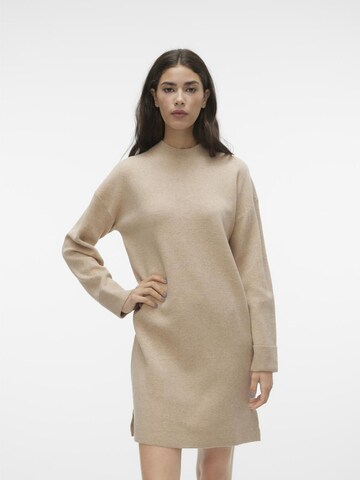 VERO MODA Knit dress 'Goldneedle' in Beige: front