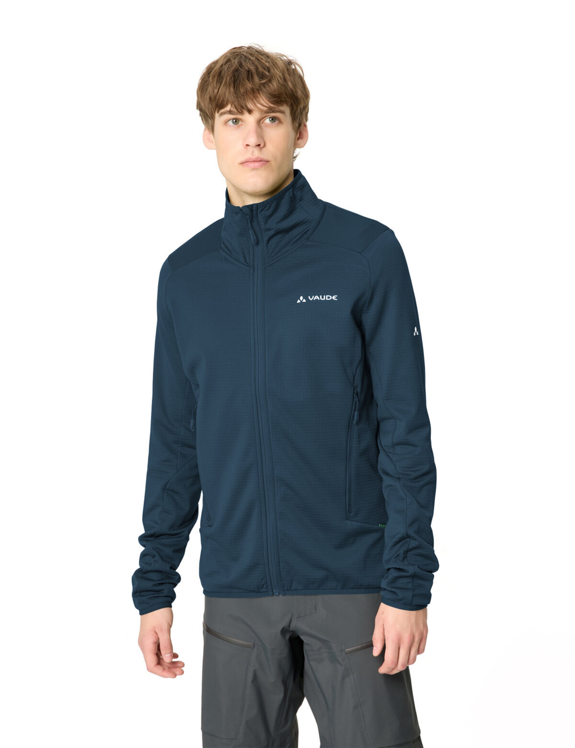 VAUDE Athletic fleece jacket 'Monviso II' in Blue: front