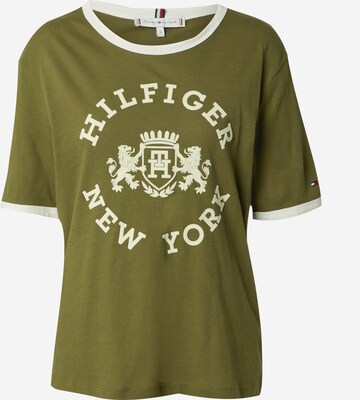 T-shirt TOMMY HILFIGER en vert : devant