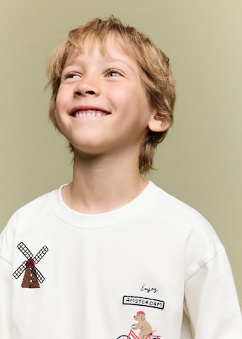 MANGO KIDS Koszulka 'AMSCAM' w kolorze beżowy