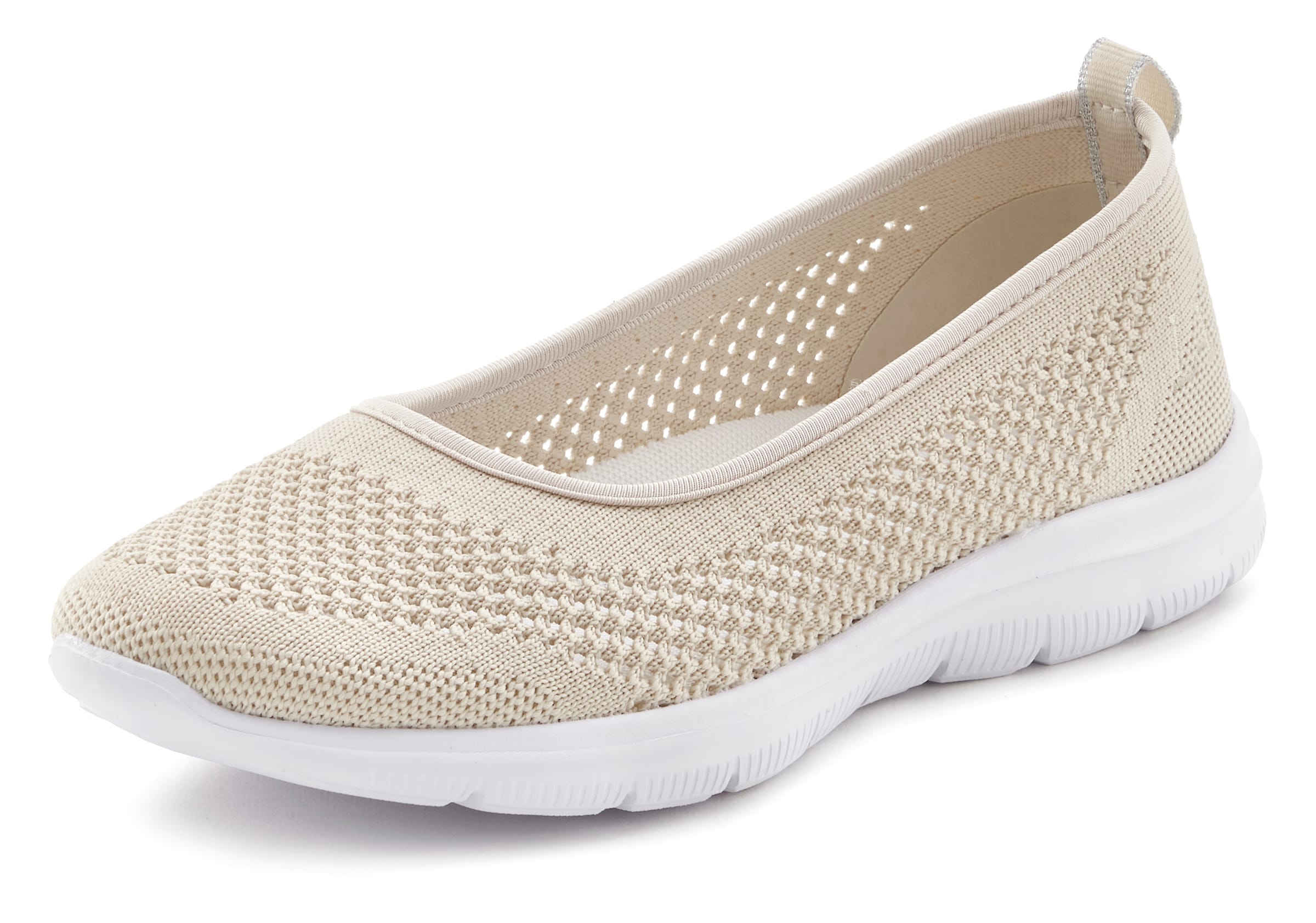 LASCANA Ballet Flats in Beige: front