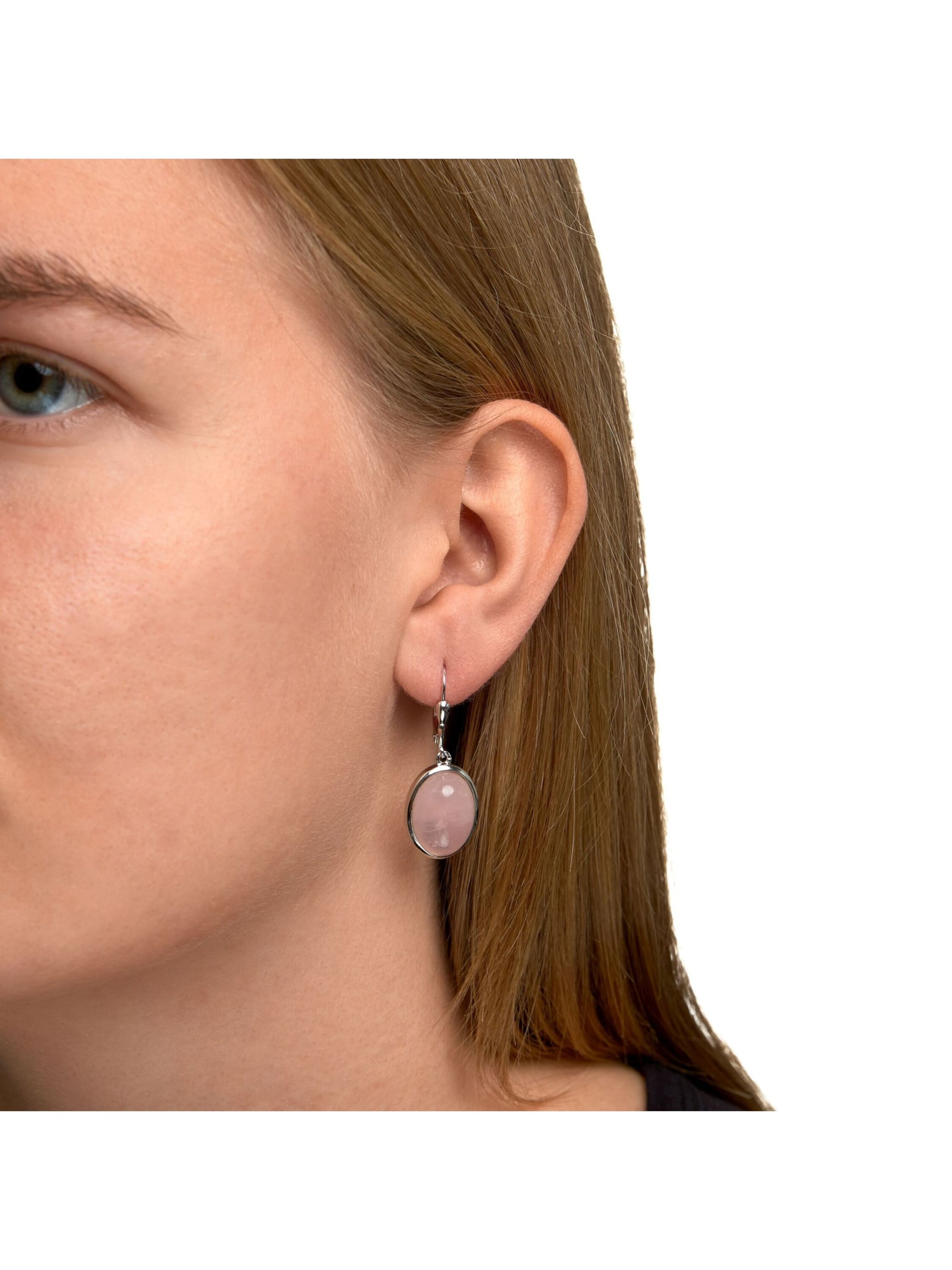 Zeeme Earrings in Silver: front