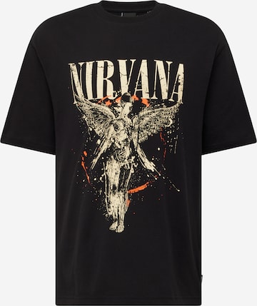 T-Shirt 'NIRVANA' Only & Sons en noir : devant