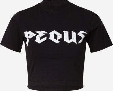 T-shirt Pequs en noir : devant