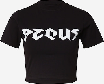 Pequs - Camiseta en negro: frente