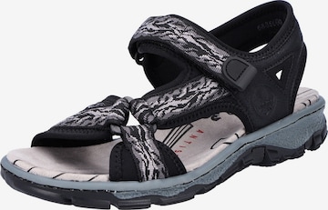 Sandales de randonnée Rieker en noir : devant