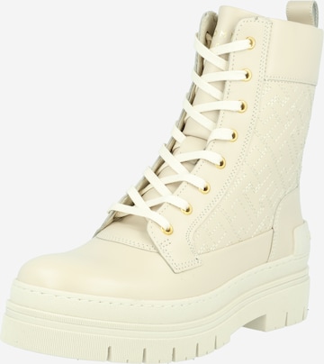 TOMMY HILFIGER Lace-up bootie in Beige: front