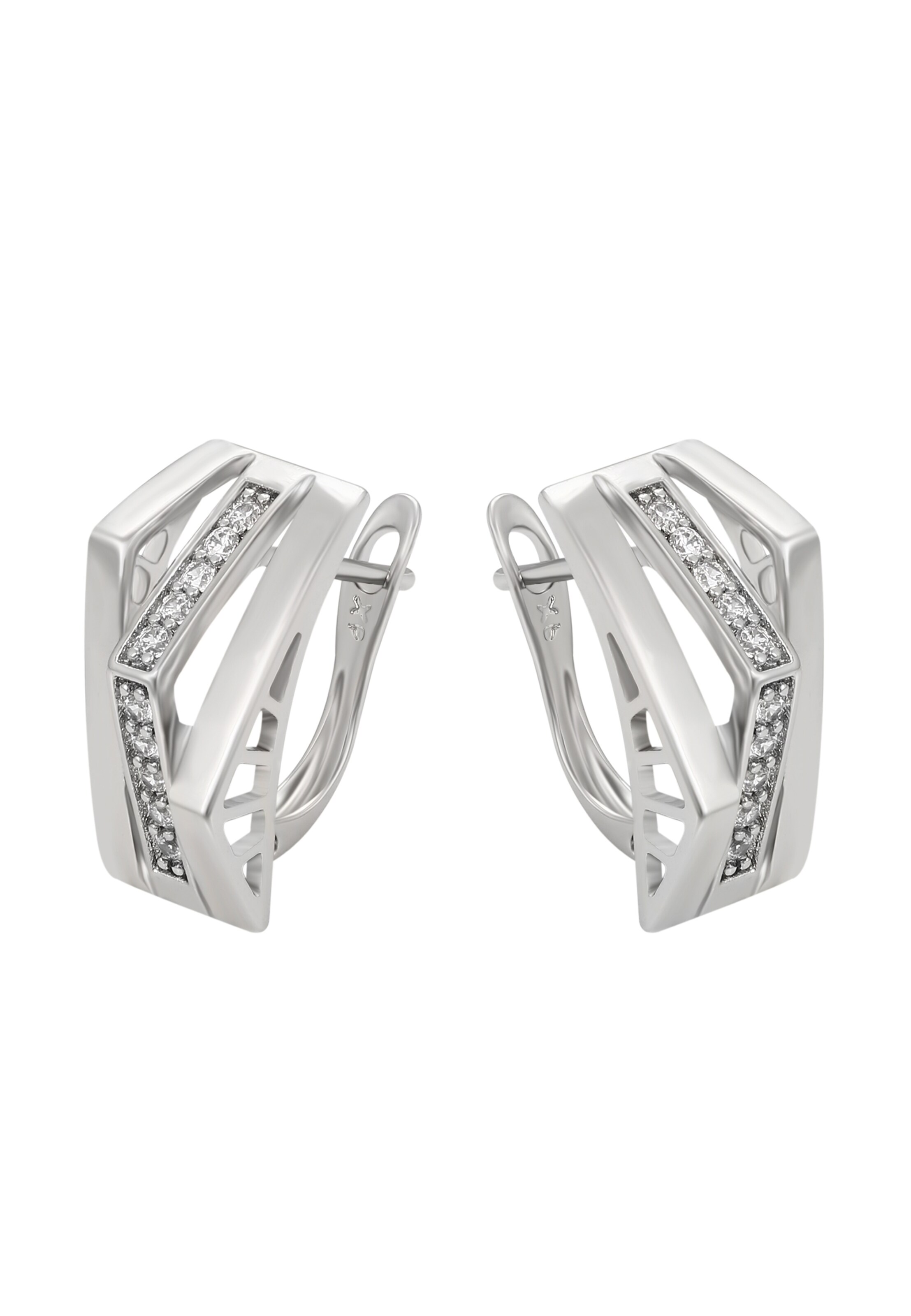 Boucles d'oreilles faina en argent : devant