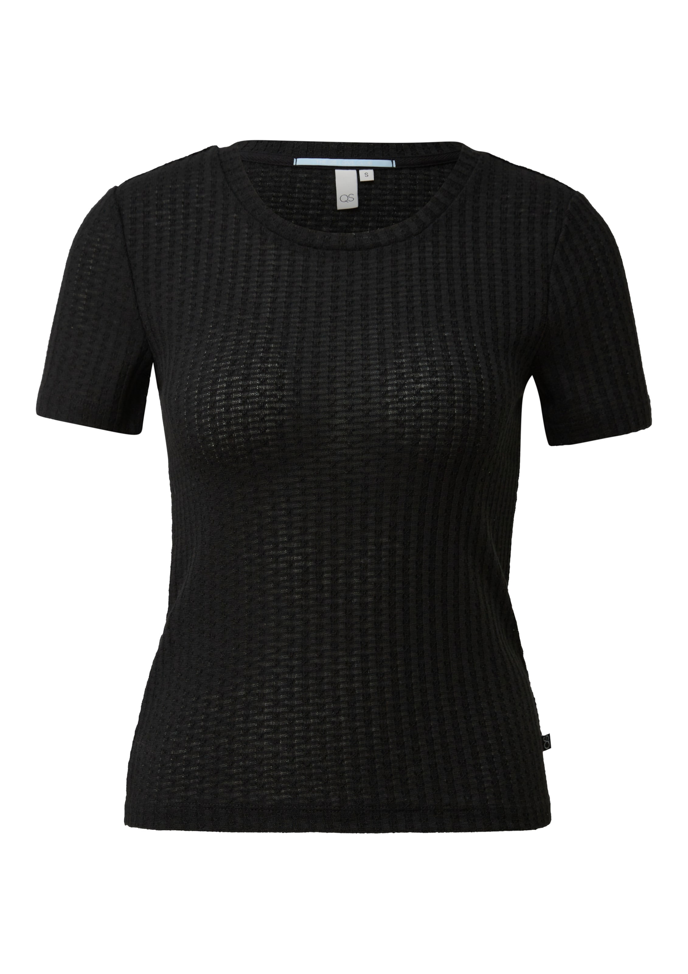 T-shirt QS en noir : devant