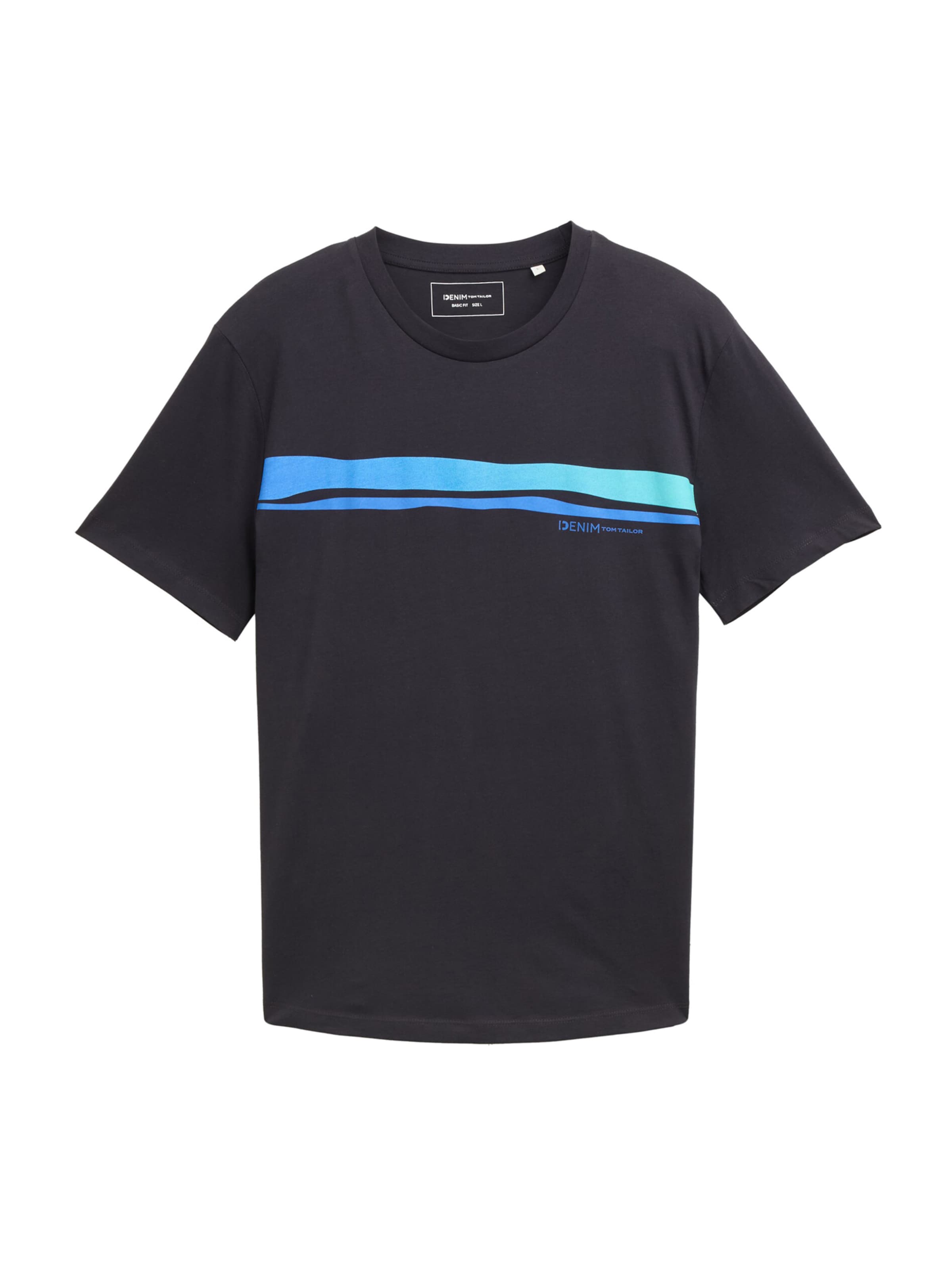 Tricou de la TOM TAILOR DENIM pe negru: față