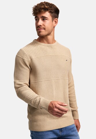 INDICODE JEANS Sweater ' Justice ' in Beige: front