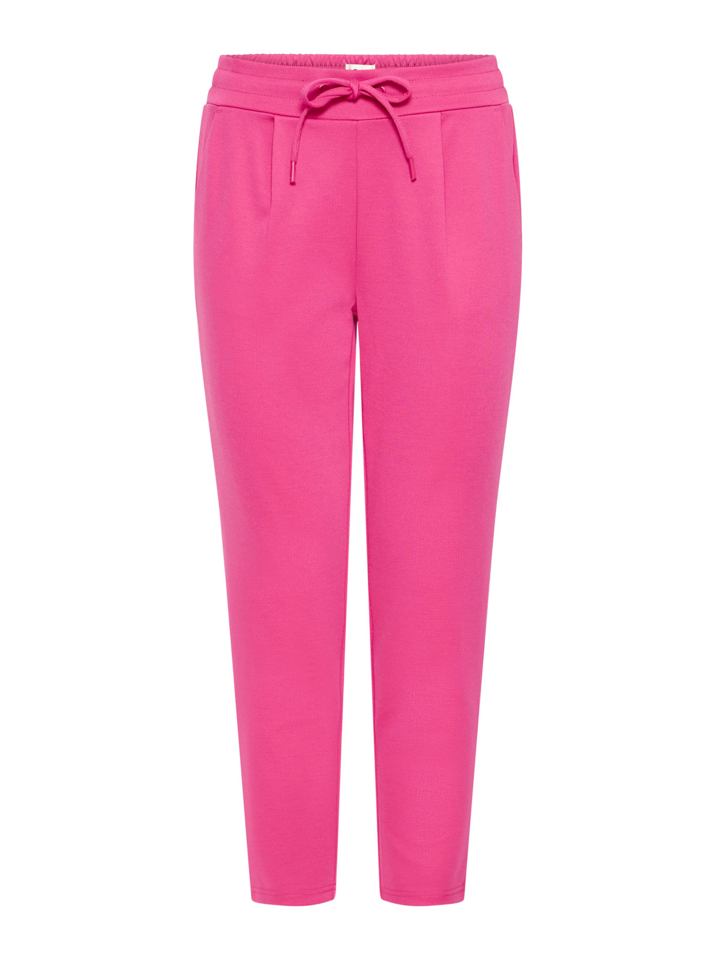 ICHI Tapered Pleat-Front Pants 'IHKATE' in Pink: front