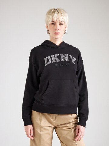 DKNYSweater majica - crna boja: prednji dio