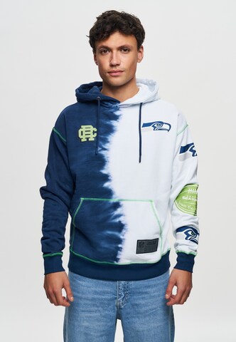 Recovered Kapuzenpullover 'NFL Seahawks Ink Dye Effect On' in Blau: Vorderseite
