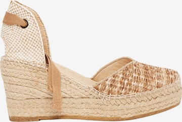 Alhamas Sandale 'Alpargata Cuña 8 cm' in Beige: Vorderseite