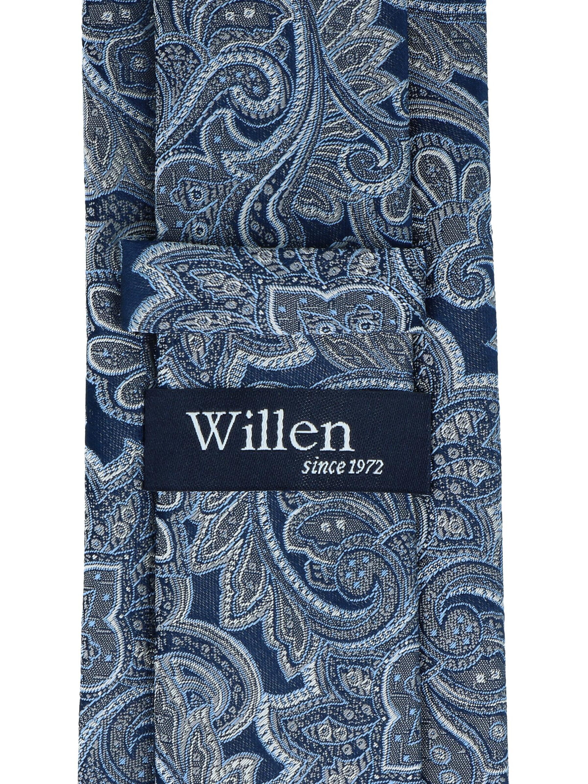 WILLEN Tie 'Marine Paisley' in Grey