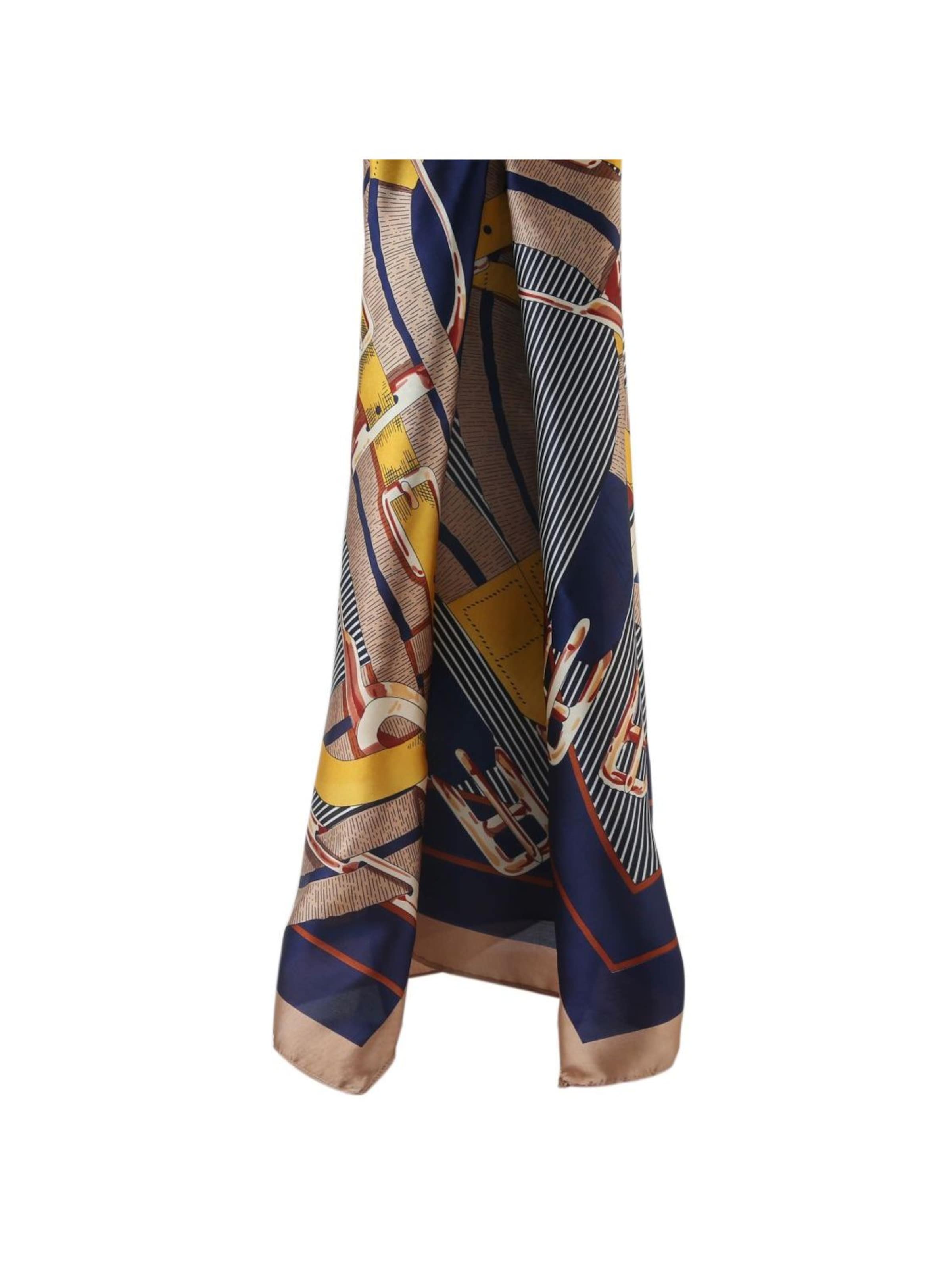 Sciarpa 'Grand carré de Soie Interbelts Zoé' di alberto cabale in blu