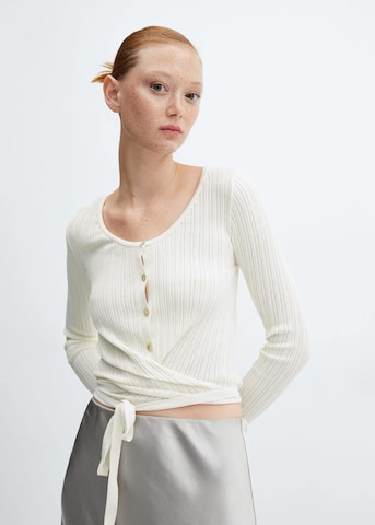 MANGO Cardigan 'Puntas' i beige: forside