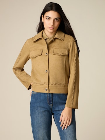 Giacca di mezza stagione di oltre in beige: frontale