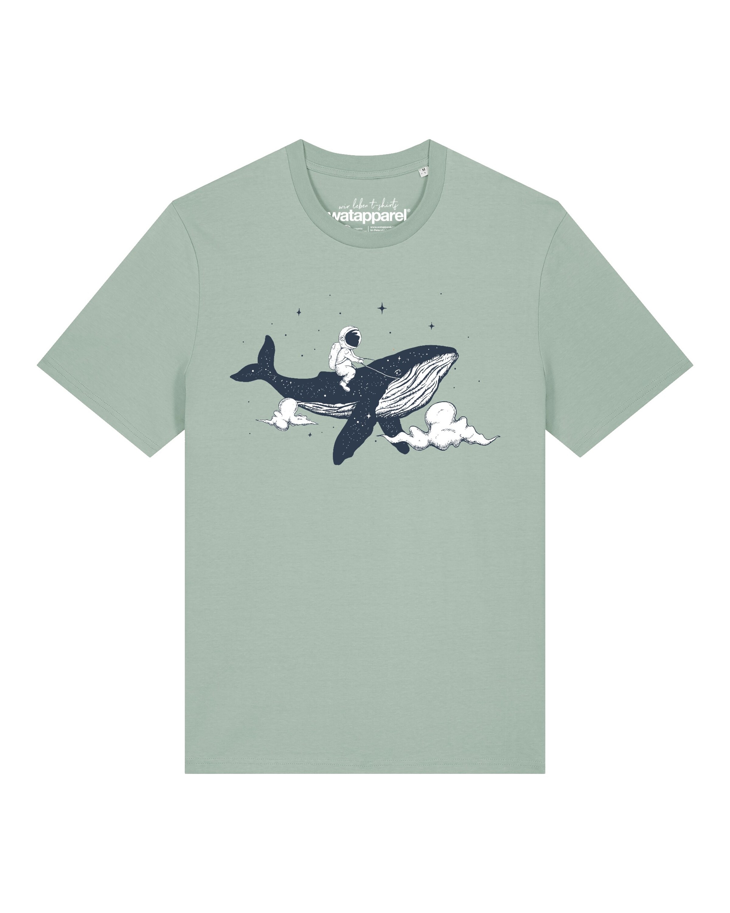 T-Shirt 'Spacewhale' Watapparel en vert : devant