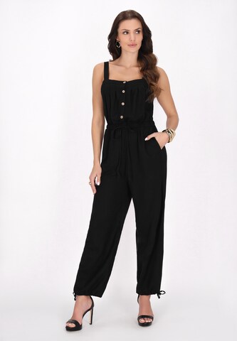 faina Jumpsuit in Zwart: voorkant