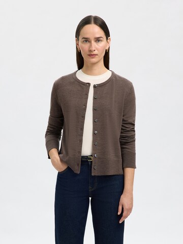 SELECTED Cardigan 'SLFTHEA' i brun: forside