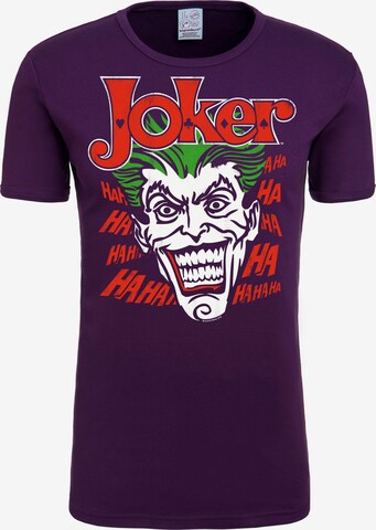 LOGOSHIRT T-Shirt 'Joker - Batman' in Lila: predná strana