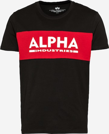 T-Shirt 'Inlay' ALPHA INDUSTRIES en noir : devant