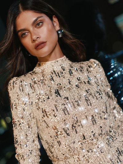 Lipsy Robe de cocktail en écru / argent, Vue avec produit