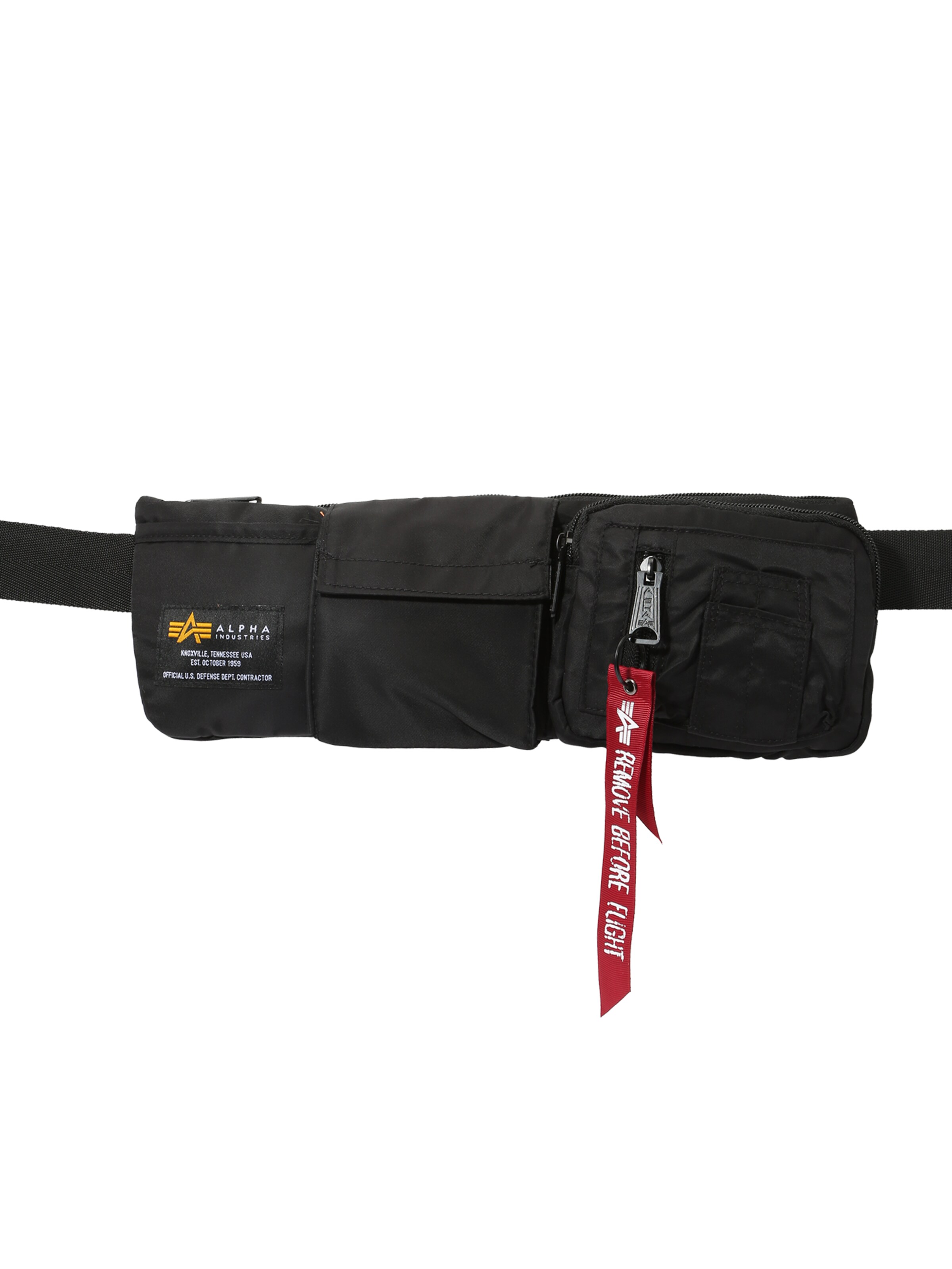ALPHA INDUSTRIES Поясная сумка в Черный: спереди