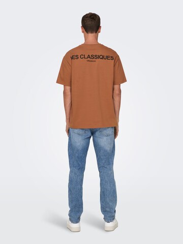 Only & Sons Shirt 'Les Classiques' in Brown